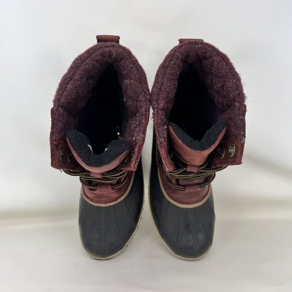 Sorel Slimpack II Lace Waterproof Boots Maroon Black Women’s Size 7 - Picture 7 of 9